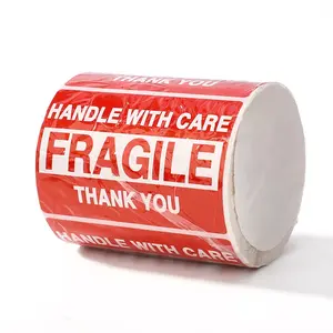 Juvenixs 2" x 3" Fragile Stickers for Shipping and Moving Please Handle with Care Fragile (500 Labels, 1 Roll)