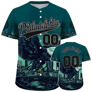 Black Midnight Green Philadelphia Pennsylvania City Hall White Eagle Custom Name Baseball Jerseys For Men & Women, Logo, Number Jersey, Gift Lover Baseball Team