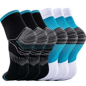Summervibes Compression Socks Elastic Breathable Plantar Fasciitis Relief Arch Support Socks Pain Relief Foot Sleeve for Daily Sports Walking Use,6 Pairs