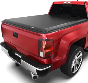 OEDRO Soft Roll up Truck Bed Tonneau Cover For 2014-2018 Chevrolet Silverado/GMC Sierra 1500, 2015-2019 Chevrolet Silverado/GMC Sierra 2500HD 3500HD, 2019 Chevrolet Silverado 1500 Legacy, 2019 GMC Sierra 1500 Limited, 6.6 ft Bed