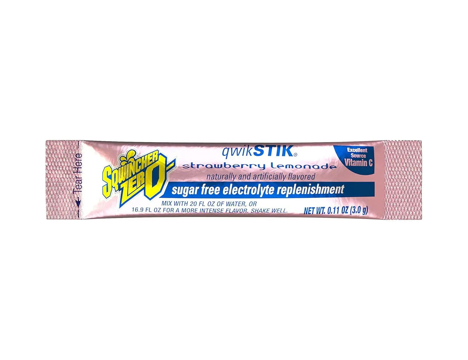 Qwik Stik Sugar Free Drink Mix Powder 0.11 oz., Strawberry Lemonade, PK50