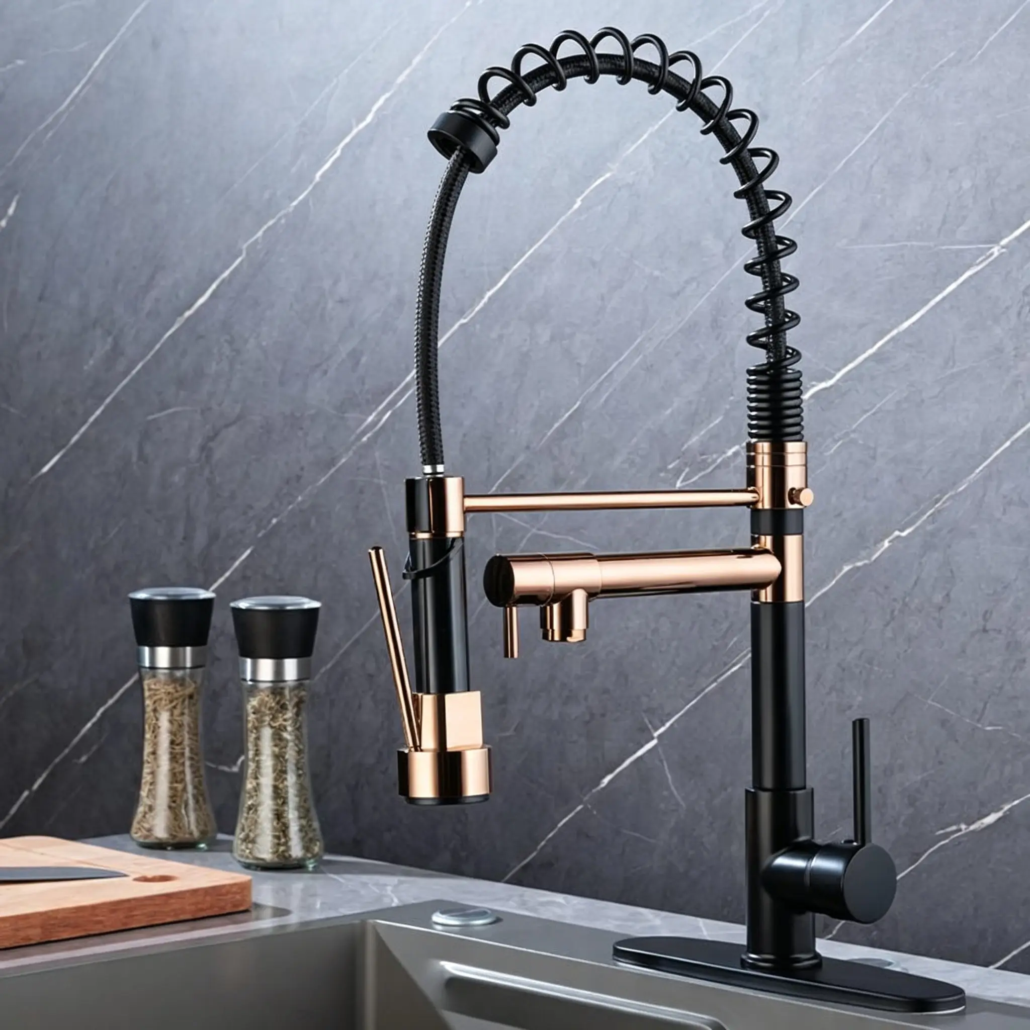 Kitchen Faucet,Kitchen Faucet with Pull Down Sprayer Commercial Single Handle Single Hole