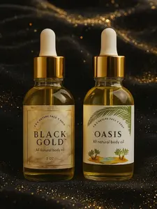 Black Gold & Oasis Body Oil - 246 g Luxurious Hydrating Formula with Amber Musk & Vanilla Scent for Men - Fragrance Lightweight Blend