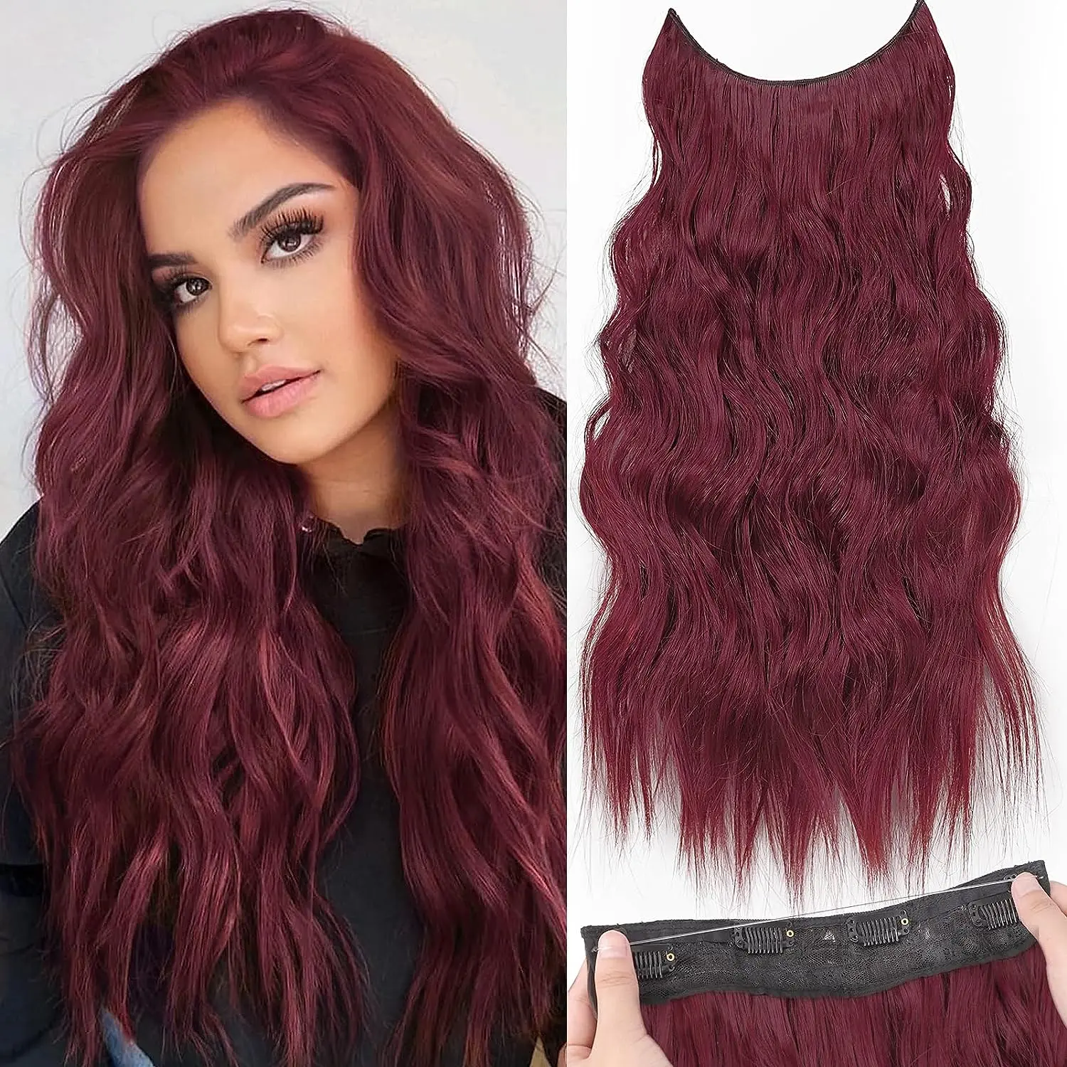Halo Hair Extensions Invisible Wire Clip on 20、24 Inch Halo Hair Extensions Invisible Wire Clip on 20、24 Inch