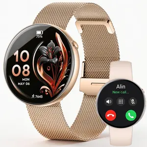 JIAYAOO Ultra-Thin Smart Watch for Women, Fitness Tracker Watch, 16g Super Lightweight, IP68 Waterproof, BT Call Music Control, Sleep Monitor, Female Health Tracking, Multiple Sport Modes, Compatible with iPhone Android