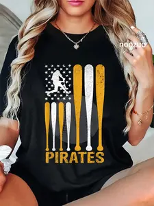 100% Cotton Pirates Baseball Fan Apparel for Sports Enthusiasts T-Shirt