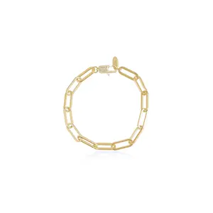 Ettika Interlinked Chain Bracelet – 18k Gold Plated with Cubic Zirconia Pavé Lobster Clasp