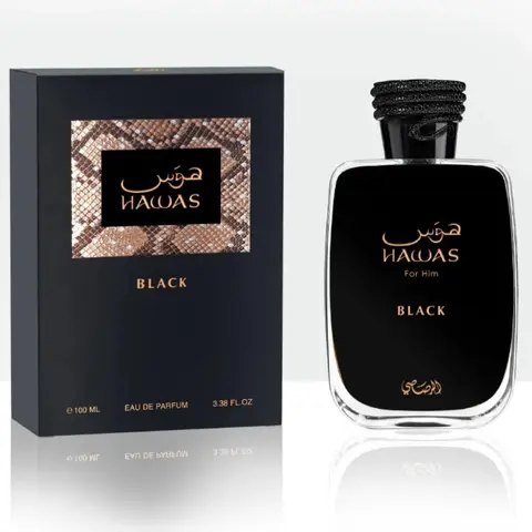 Rasasi | Hawas | Black | Men's Fragrance | 100 ML 3.4 OZ | Eau De Parfum | Bergamot - Pineapple & Grapefruit