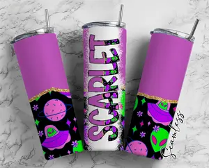 Alien Custom Name  20oz skinny Tumbler Drinkware Insulated