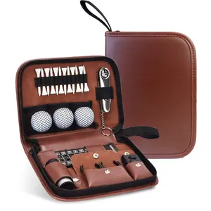 Golf Kit Golf Accessory Kit Easy to Carry Multifunctional Large Capacity Storage Leather Bag