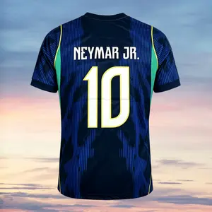 2026 New Home Yellow Away Blue No.10 Neymar No.11 Raphinha Short Sleeves Football Shirts