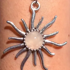 Rose Quartz Starburst Necklace natural gemstone #handcrafted