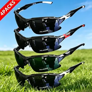 4-Pack Polarized Sports Glasses for Men & Women – Stylish Outdoor Windproof Sunglasses, Lightweight Protective Eyewear for Baseball, Running, Fishing, Golf & Driving