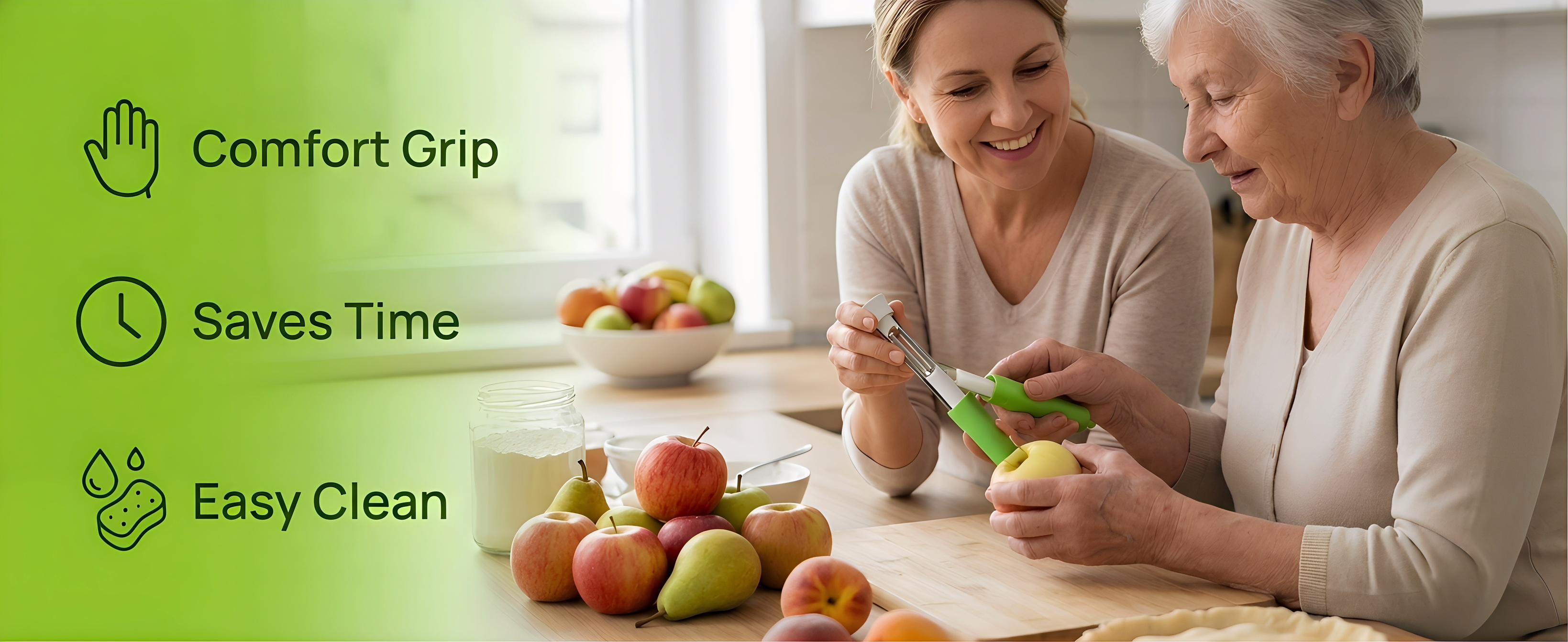 Food grade stainless steel 2-in-1 fruit corer and peeler, used as a telescopic corer for fruits such as apples and pears