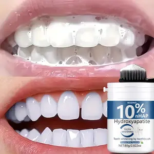 Rozino 10% Hydroxyapatite Whitening Toothpaste, Powder, 80g Mint Flavor, Contains 10% Nhap, Teeth Whitening & Enamel Repair, Travel-Friendly