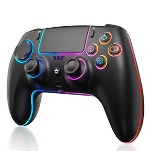Wireless RGB PS-5 Hall Controller for PS5 & PC with Hall Effect Sticks No Drift Programmable Back Buttons Turbo 6 Axis Gyro Dual Vibration & Touchpad