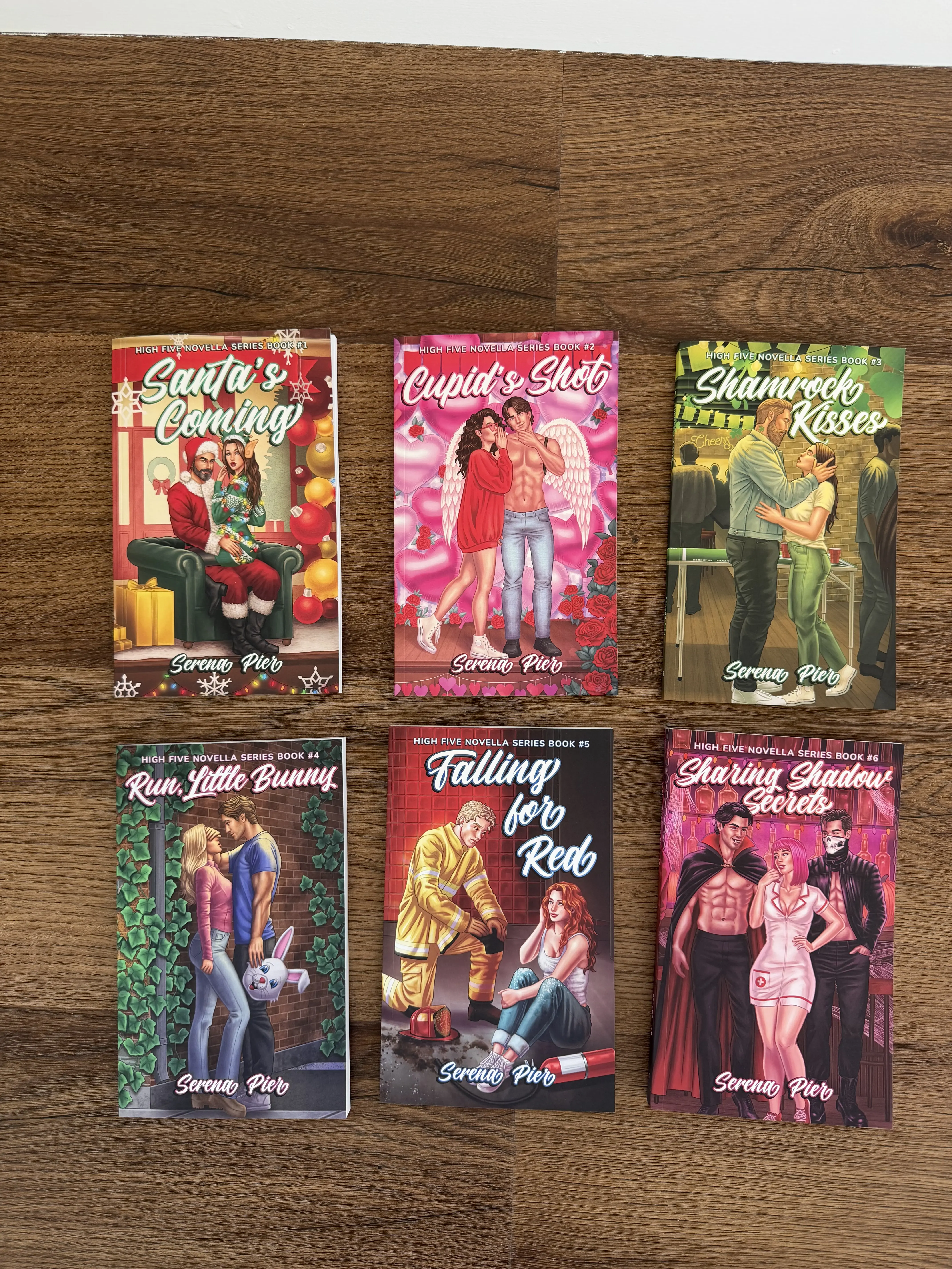 High Five Novella Series - Collector's Cover - Santa's Coming, Cupid's Shot, Shamrock Kisses, Run Little Bunny, Falling for Red, Sharing Shadow Words - Six Books by Serena Pier