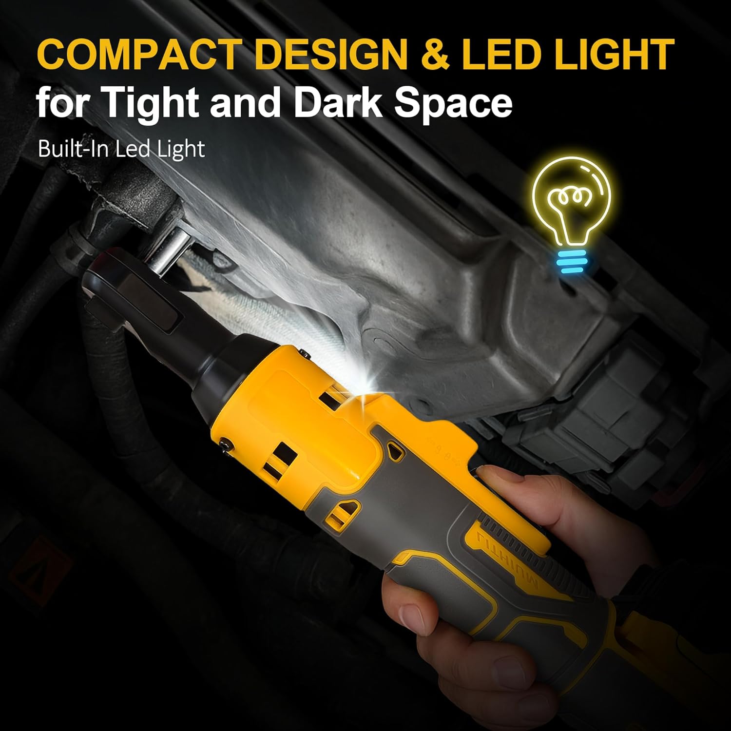 Cordless Ratchet Wrench for Dewalt 20V Battery with gloves 3/8" Electric Ratchet Set No Battery