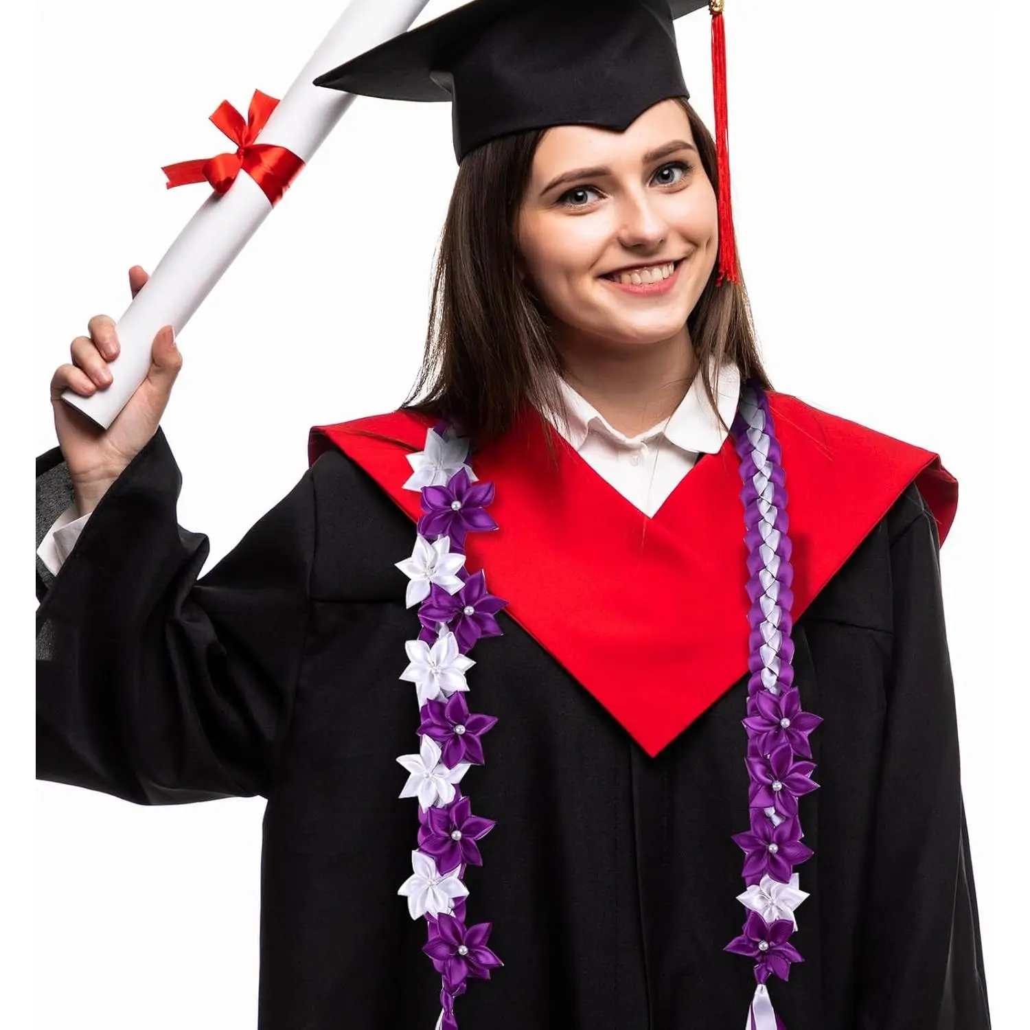 Graduation Flower Lei Hawaiian Floral Necklace for Graduation Ceremony Graduation money lei Gift for Women Men Graduation Flower Lei Hawaiian Floral Necklace for Graduation Ceremony Graduation money lei Gift for Women Men