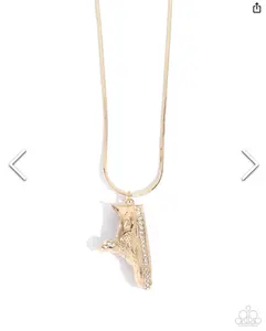 Gold & Rhinestone Sneaker Necklace