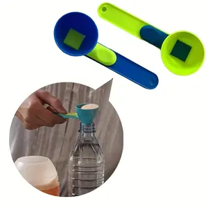 Buy 1 get 1 Sports Nutrition Mixing Spoon Leak Proof Funnel Adjustable Size for Protein Drinks Milk Powders Durable Plastic Kitchen Gadget Anti Spill Coffee Protein Scoop Slide Rod Measuring Cup Durable Plastic Accessories for Gym Kitchen Dry Ingredients