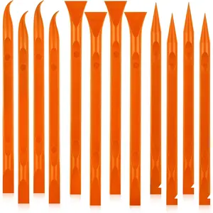 12 count Plastic Scraper Tool, Crevice Cleaning Tool, Non-Scratch  Detailing Supplies for Cleaning, Versatile Label/Sticker Remover & Peeler Tool for Tight Spaces (Orange-12Pcs)