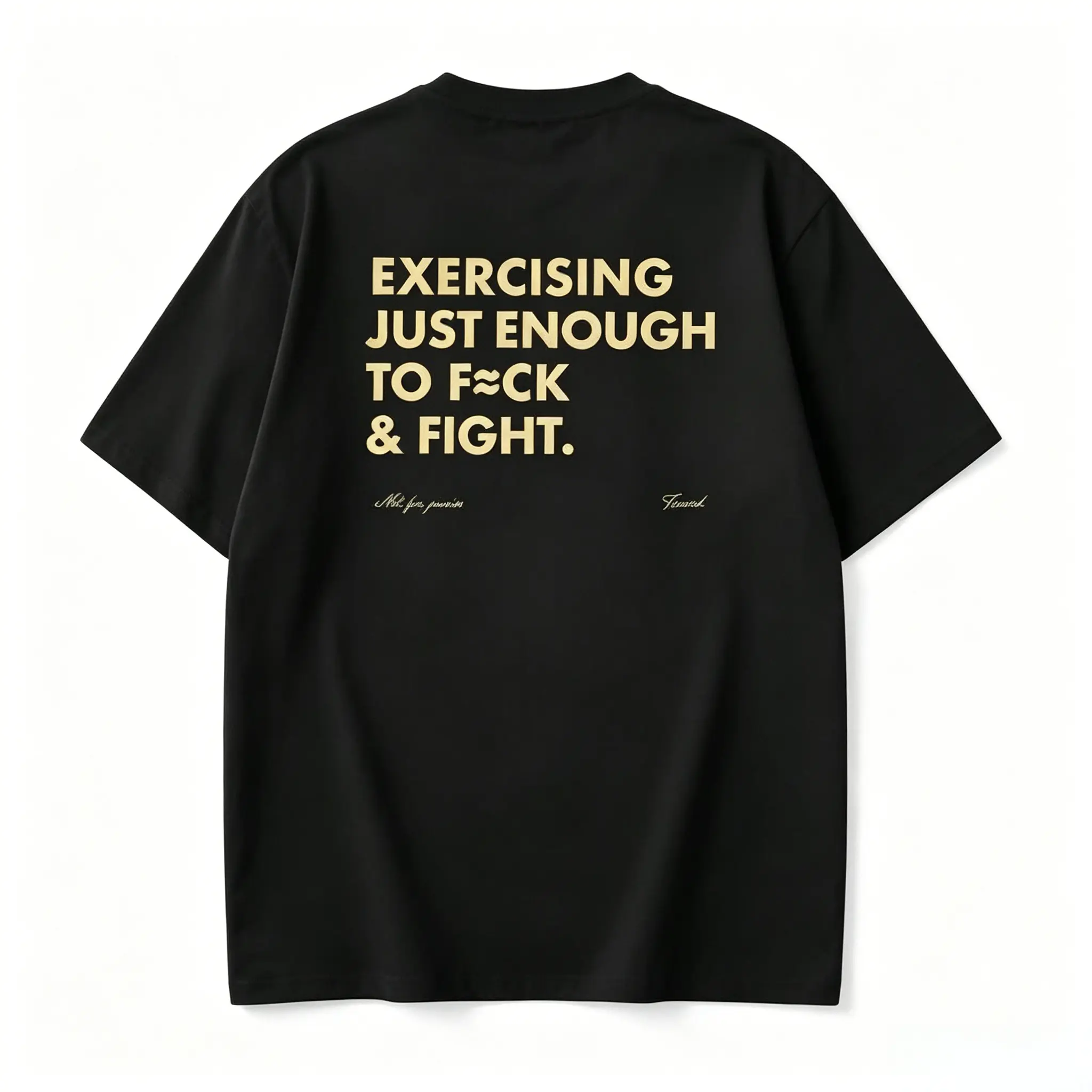 Funny EXERCISING JUST ENOUGH TO F≈CK & FIGHT Tee Retro Vintage Y2K Streetwear  Unisex T-shirt
