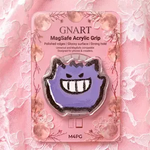 Cute Purple Ghost Monster Acrylic MagSafe Phone Grip | Kawaii Pastel Goth Spooky Creepy Phone Stand Holder for Kindle | Mischievous Shadow Character Gift