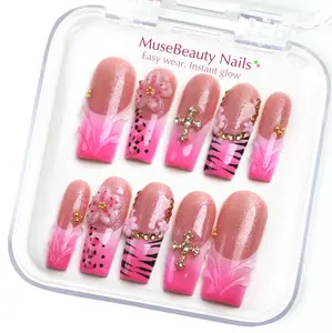 Golden Muse Bow | 3D Acrylic Nail Set Romantic Luxe Design Handmade, Reusable, Long-Lasting，Salon-Quality Press-On Nails