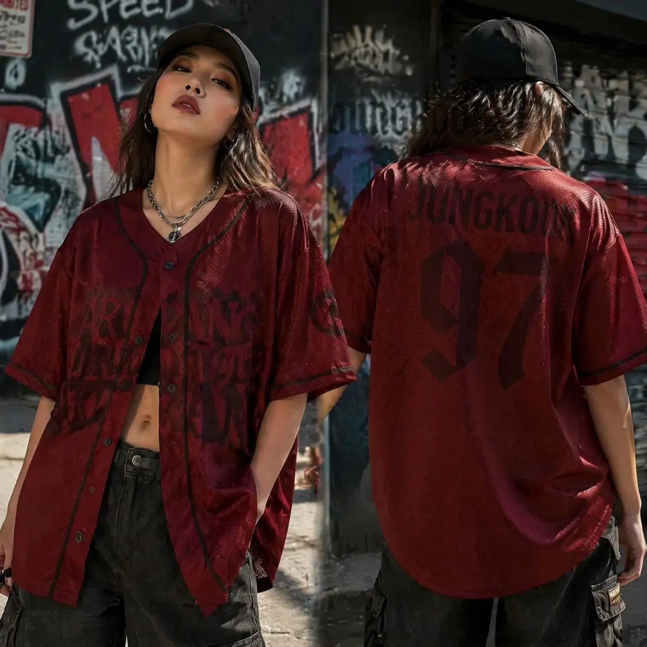 Personalized K-Pop Inspired Baseball Jersey, Custom Name & Number Button-Up Sports Shirt, Korean Music Style Unisex Jersey ULG