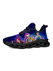 Exclusive Animated Style Athletic Shoes, Trendy Kpop Kids Sneakers with Colorful Cartoon Characters, Unique Sole Design for Girls, Sneakers Trainer Shoes