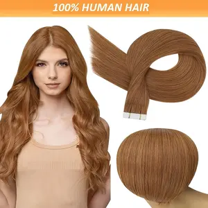 New Wholesale Hot Lacer 18-28 Inch 20pcs/Set Tape In Straight Hair Extensions Remy Human Hair Extensions Natural Seamless Light Beige Wef Invisible Tape In Hair Extensions 27 #   Color 30g