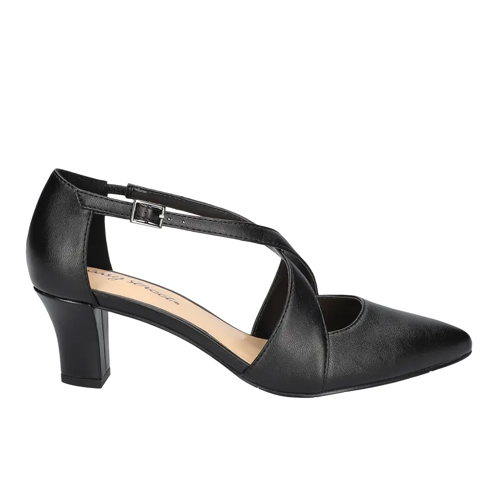 Easy Street Womens Elegance Evening Round Toe Pumps Dress Casual Low Heel 1-2" - Black