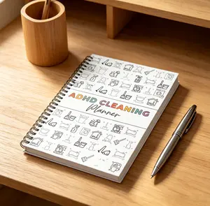 ADHD Cleaning Planner, Weekly Monthly Cleaning Schedule Notebook with Checklist, Chore Chart Organizer for Home Family Tasks