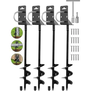 Ground Anchors Screw in,28" Set of 4 Mobile  Anchors,Storage Shed Anchor Kit with Drill Bit,Ground Anchors Heavy Duty for Shed, Trampolines,Camping, Swing Sets