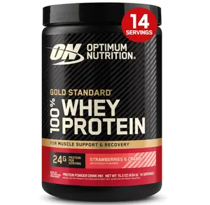 Optimum Nutrition Gold Standard 100% Whey Protein Powder, Strawberries and Cream, 1 Pound (Pack of 1)