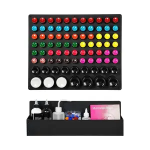 Rack Pigment Bottle Holder 82 Holes Paint Bottle Organizer for 1oz 4oz 8oz Tattoo Ink Holder and Display Support Equipment for Tattoo Artists