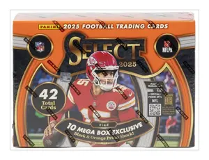 2025 Panini Select NFL Football Hobby Mega Pack/Box - 7 Cards/Pack, 6 Packs/Box - Black & Orange Prizm Shock