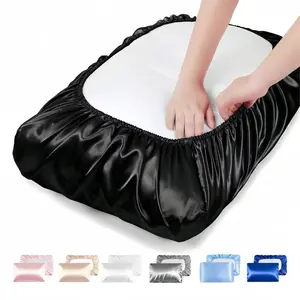 1pc/2pcs Satin Pillow Cases, Silk Pillow Cover with Elastic Band, Soft Silk Satin Pillowcase for Hair & Skin, Standard Queen Size, Room & Halloween Decor