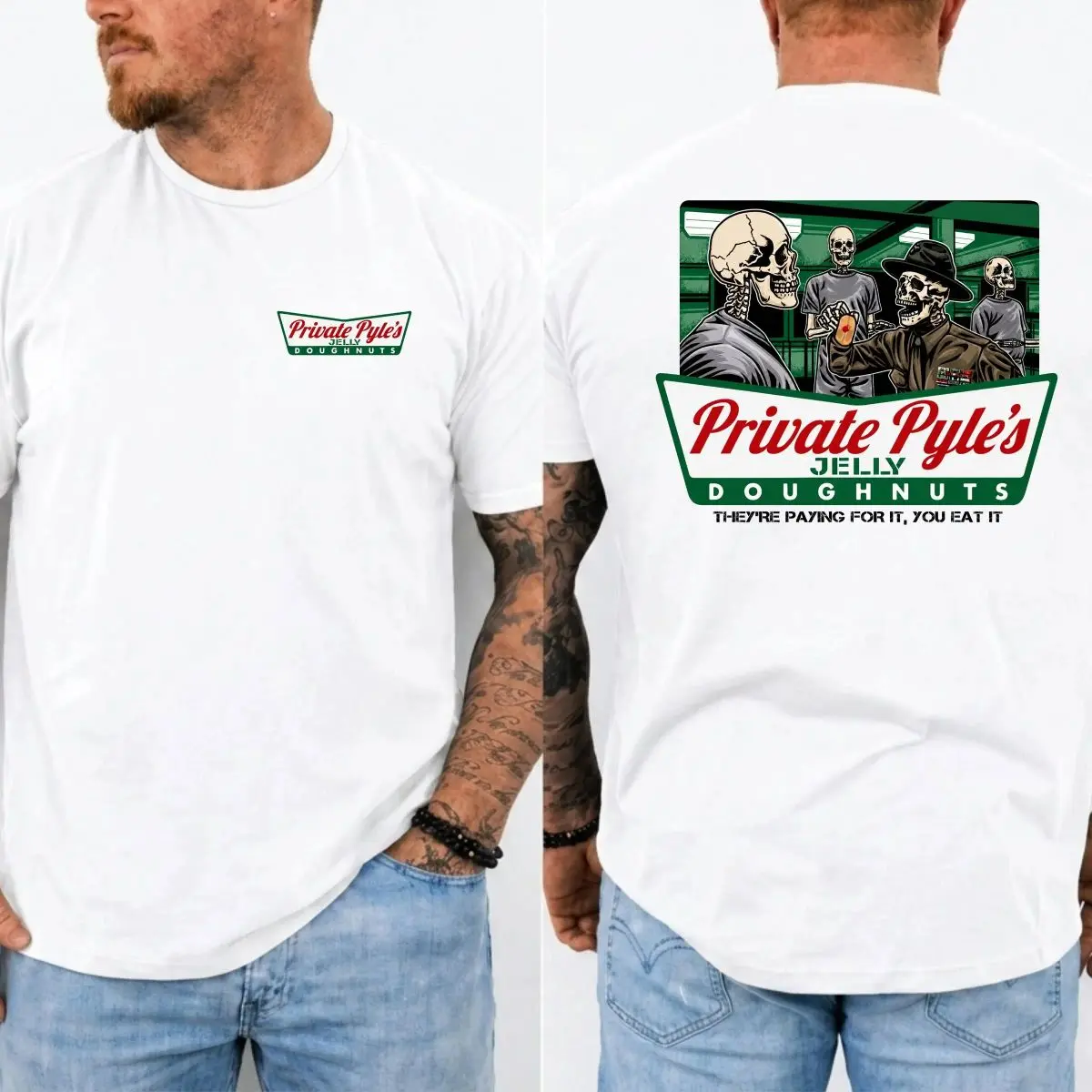 Private Pyle's Jellly Doughnuts Two Sides Shirt, They Are Paying For It, You Eat It Side Action, Patriotic Graphic Tee, Unisex Sweater Pullover Tee