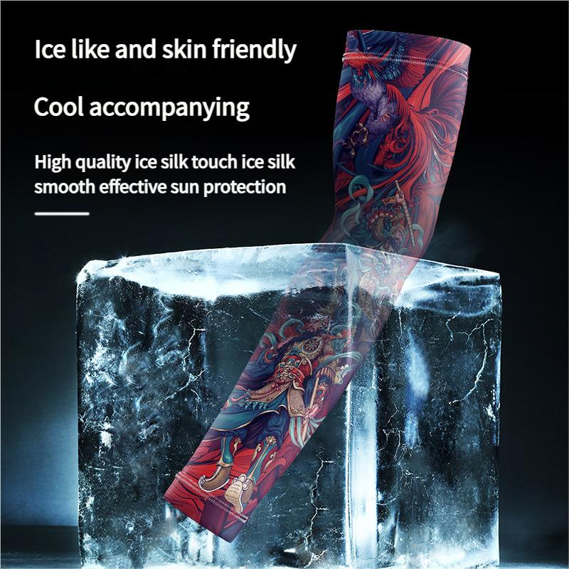 12pcs Ice Silk Tattoo Arm Sleeves Sun Protection Breathable for Running Fishing Biking Ultimate Cooling Function Multi-functional Sun Protection Skin Cool Feeling Fabric Elastic