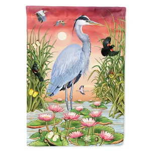 Carolines Treasures  28 x 0.01 x 40 in. Great Blue Heron Canvas House Flag