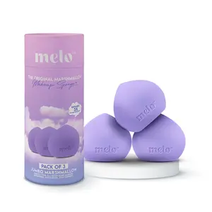 MELO️ The Original Marshmallow Makeup Sponge- Jumbo PRO Pack of 3 (Periwinkle Purple)