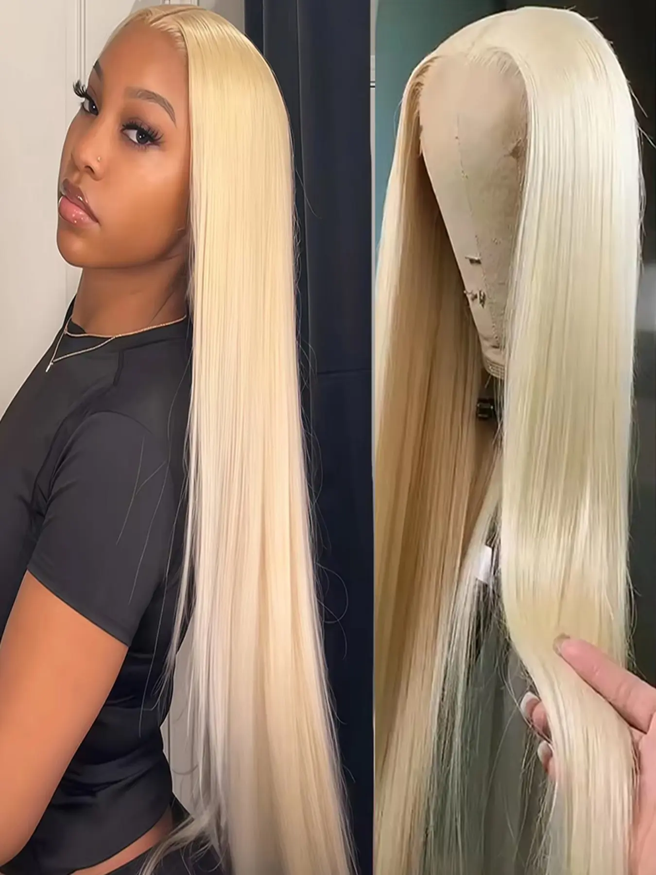 Blonde Synthetic Lace Wig, 13x4 Front Lace, Gorgeous Fashion Fluffy Wigs without Bangs, Heat Resistant Fiber, Natural Hairline, Perfect for Daily Wear, Parties, Holidays, Halloween