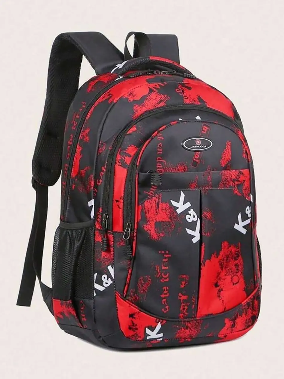 Large Capacity Fashionable Backpack, Water-Resistant Multifunctional Schoolbag With Multiple Pockets