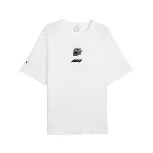 PUMA Mens F1 Raglan Graphic Crew Neck Short Sleeve Casual Tops Casual - White