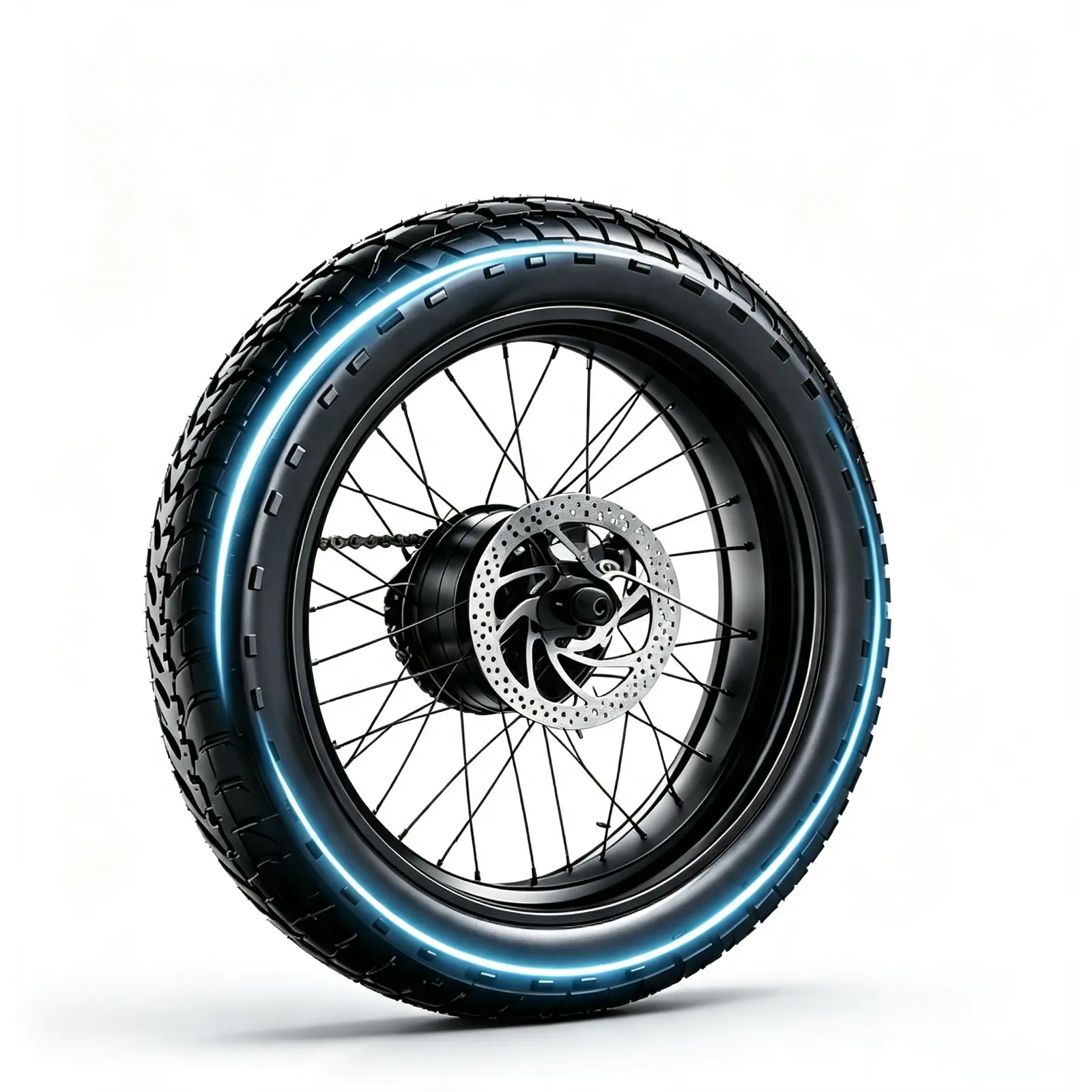 Complete Rear Wheel Assembly for L20 E-Bike | Hub Motor, Spokes, Rim, Inner & Outer Tires, Brake Rotor with 6 Screws, Freewheel Full Replacement Kit