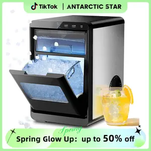 Antarctic Star Nugget Ice Maker 45Lbs/Day Quick 10-15min Self-Cleaning 24H Timer Clear Visual double door,for Home Office Bar Party   Icemakermachine  【TikTokShopBlackFriday】