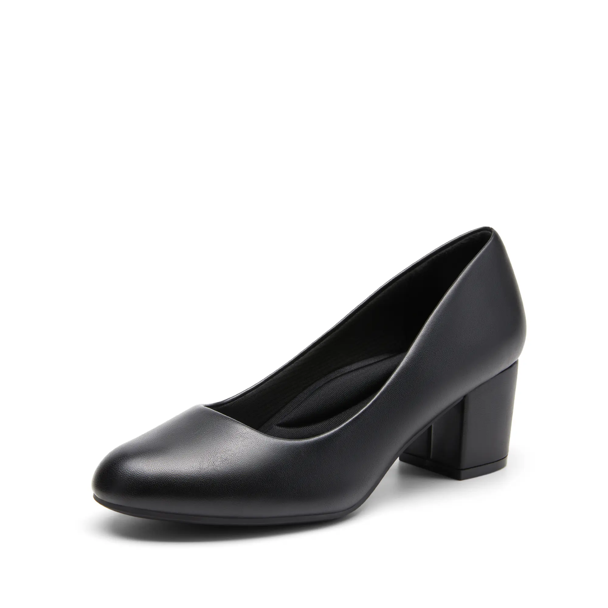 Dream Pairs Women's Casual Square Toe Chunky Block Heeled Synthetic Leather Pumps with 3D Massage Insole and Closed Toe, Daily Wear, Chic Sleek Pumps, Commuting, Flexible, Cushioned