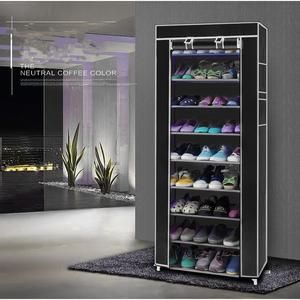 Room-saving 10-Layers 9 Lattices Non-woven Fabric Shoe Rack